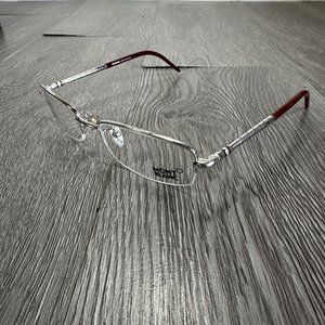 Mont Blanc MB146 F80 Silver/Burgundy Rectangle 54-19-140mm Full Rim Eyeglasses